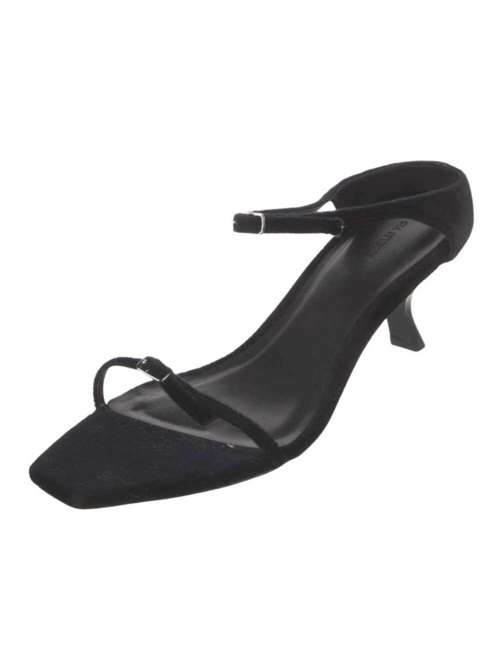 Gia Studios Velvet Black Buckle Slides Sandals NWOB $374 Sz 39